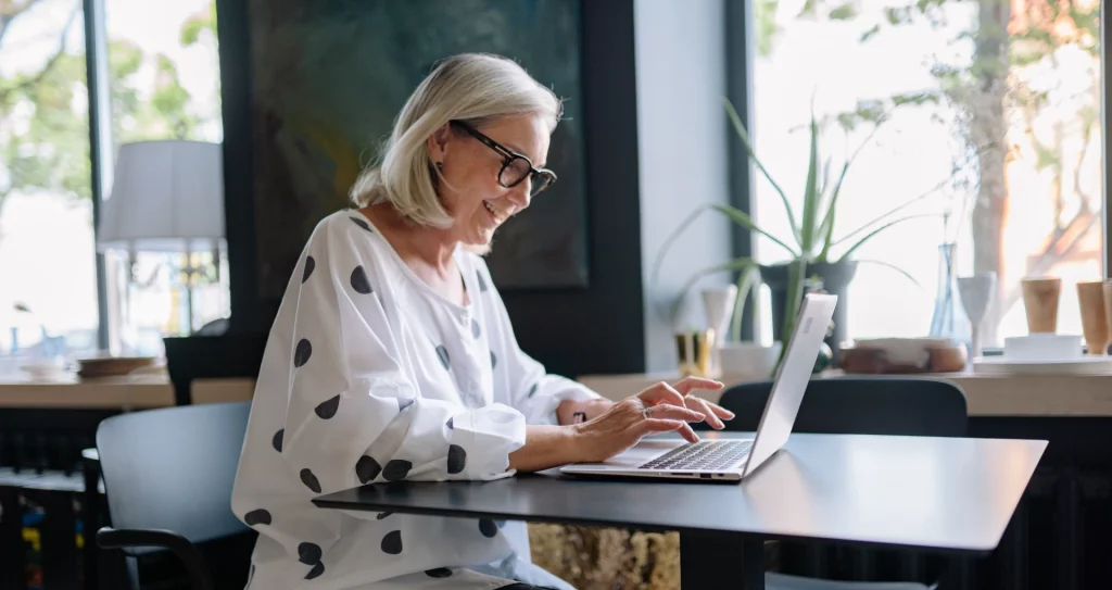 a non resident landlord on a laptop